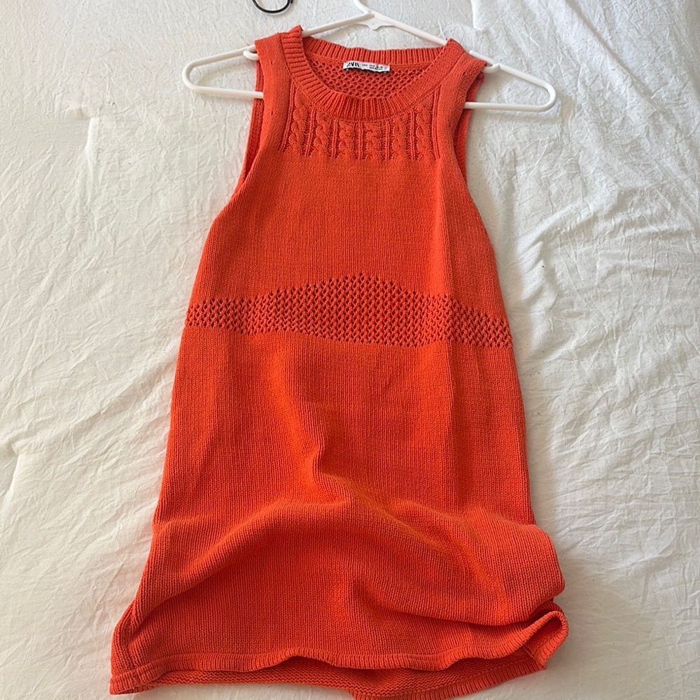 Orange Zara  Knit Dress